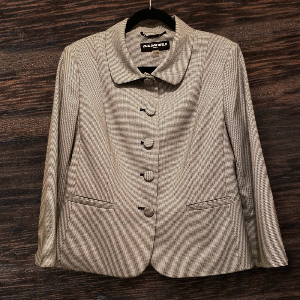 Karl Lagerfeld Women's Black and White Blazer